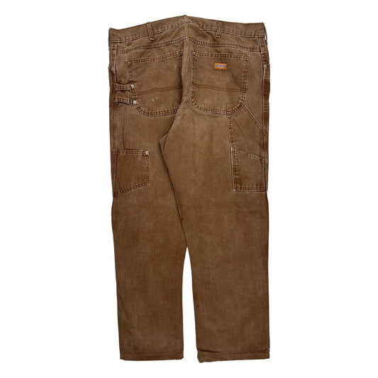 Dickies Carpenter Trousers - 37W 31L Brown Cotton