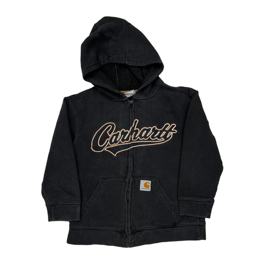 Age 8-10 Carhartt Spellout Hoodie - Small Black Cotton Blend