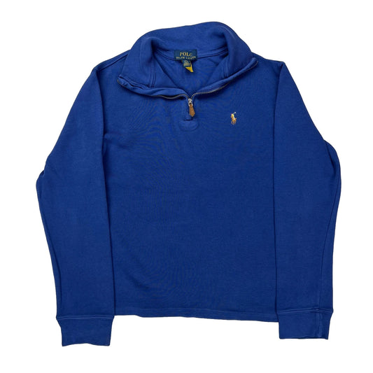 Age 10-12 Polo By Ralph Lauren 1/4 Zip - Large Blue Cotton