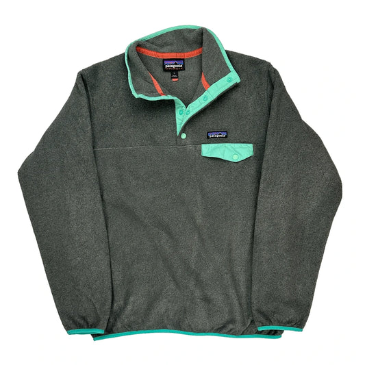 Synchilla Patagonia Collared Fleece - Large Green Polyester