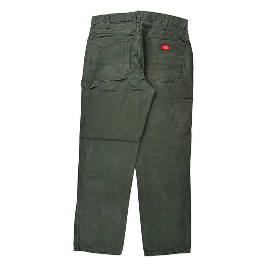 Dickies Carpenter Trousers - 34W 32L Green Cotton