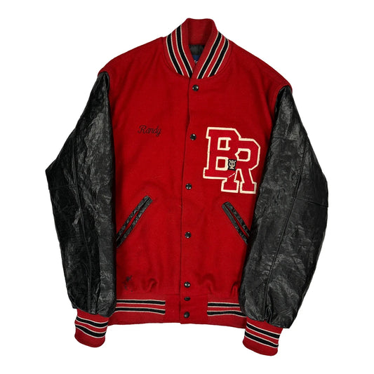 Vintage Drumline Holloway College Varsity Jacket - Medium Black Wool