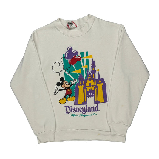 Made In USA Disney Cartoon Sweatshirt - Small White Cotton