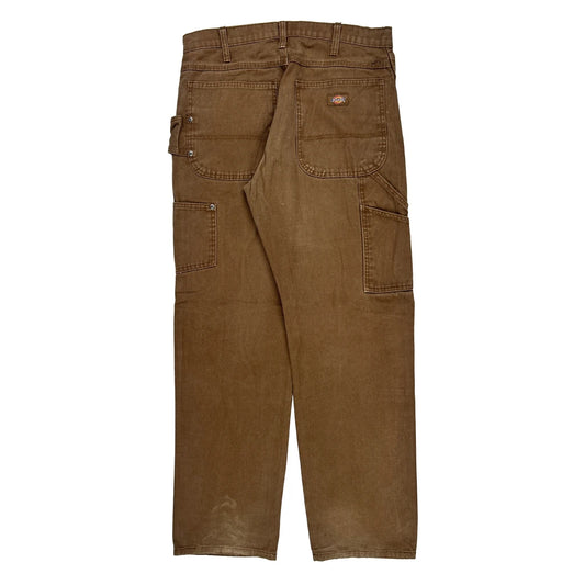 Dickies Carpenter Trousers - 32W 32L Brown Cotton