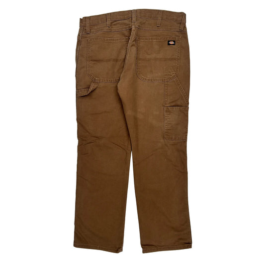 Dickies Carpenter Trousers - 36W 30L Brown Cotton Blend