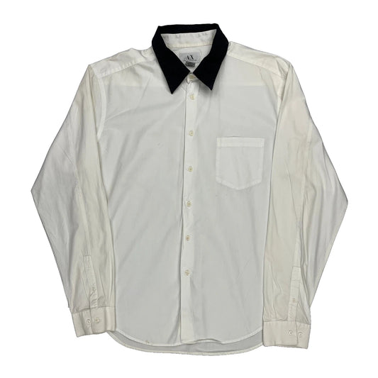 Vintage Armani Exchange Contrast Stitch Shirt - XL Black Cotton