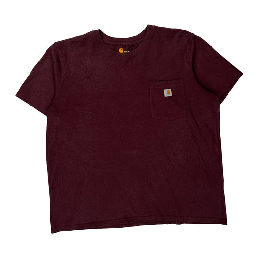 Carhartt T-Shirt - 2XL Burgundy Cotton